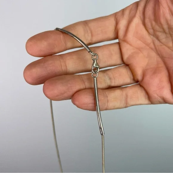 Artisan-Made Sterling Silver & Baltic Amber ‘Space’ Necklace - Picture 9 of 13